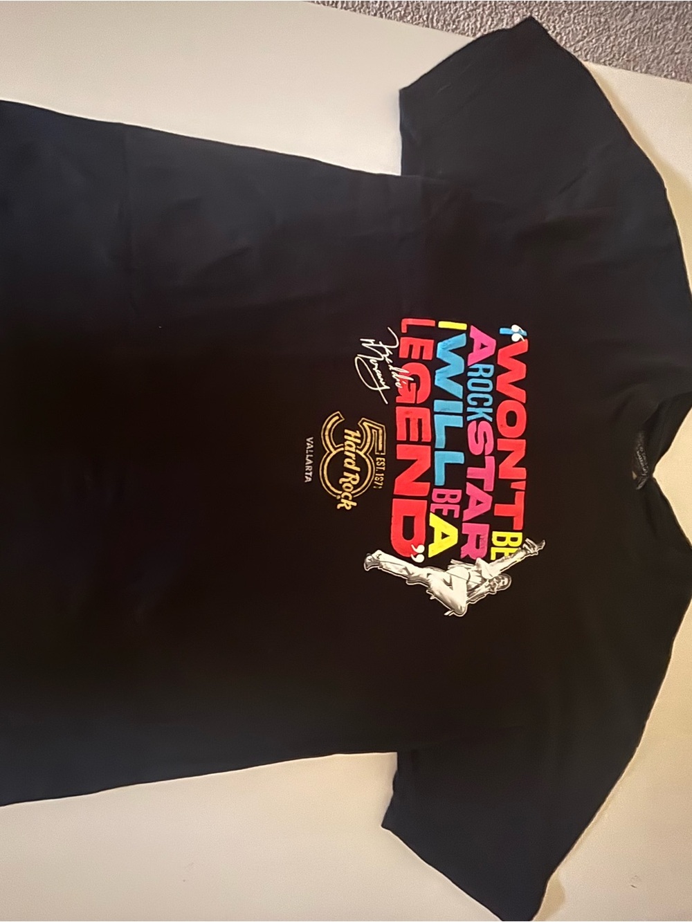 Hard Rock Cafe Black Women’s Tee with Multicolor 'I Won't Be A Rock Star'
